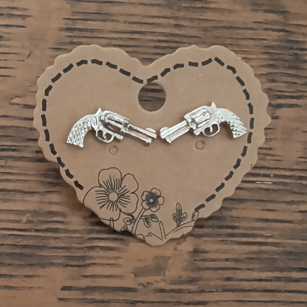 Silver Revolver Earrings